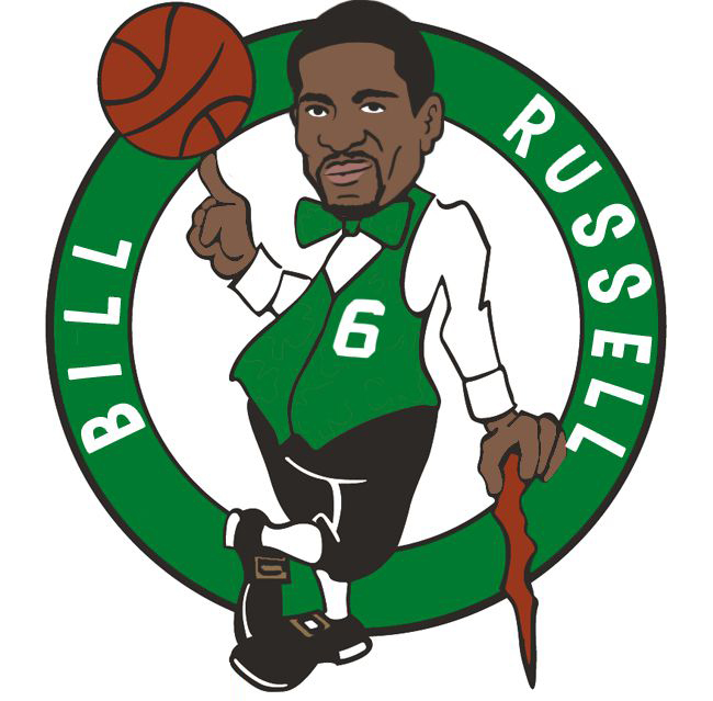 Boston Celtics Bill Russell Logo fabric transfer